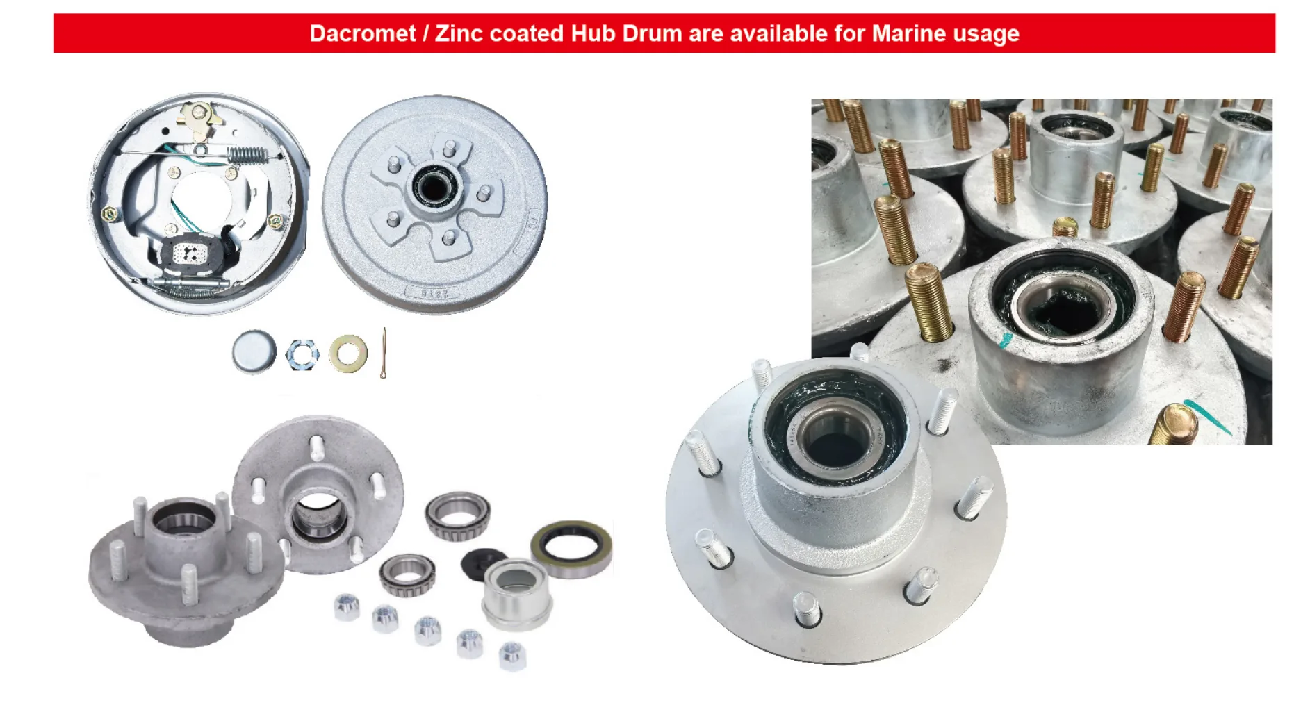 Brake Drum Dacromet / Zinc coated Hub Drum are available for Marine usage