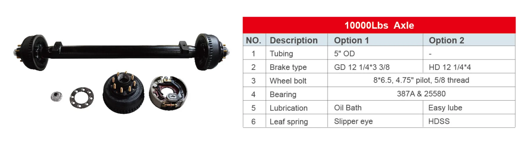 Trailer Axle 10,000 Lbs Axle