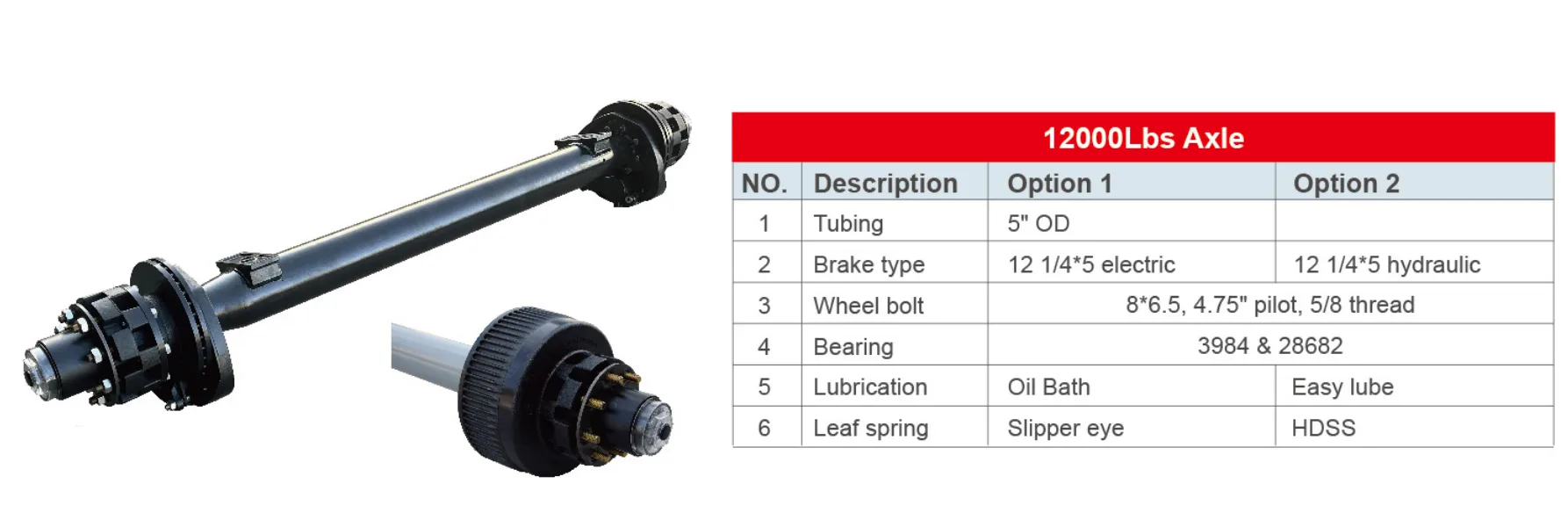 Trailer Axle 12,000 Lbs Axle