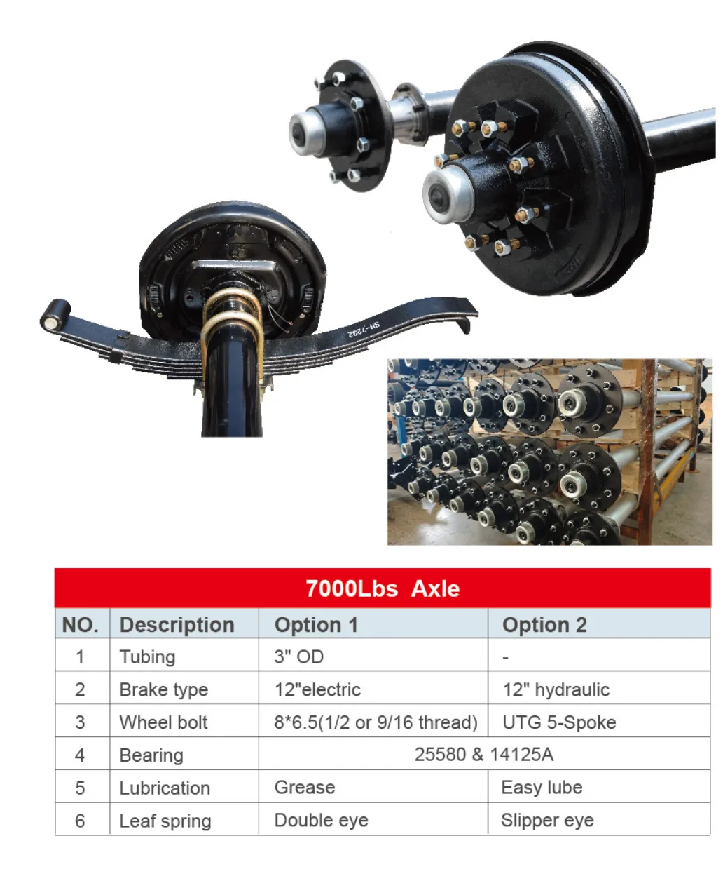 Trailer Axle 7,000 Lbs Axle