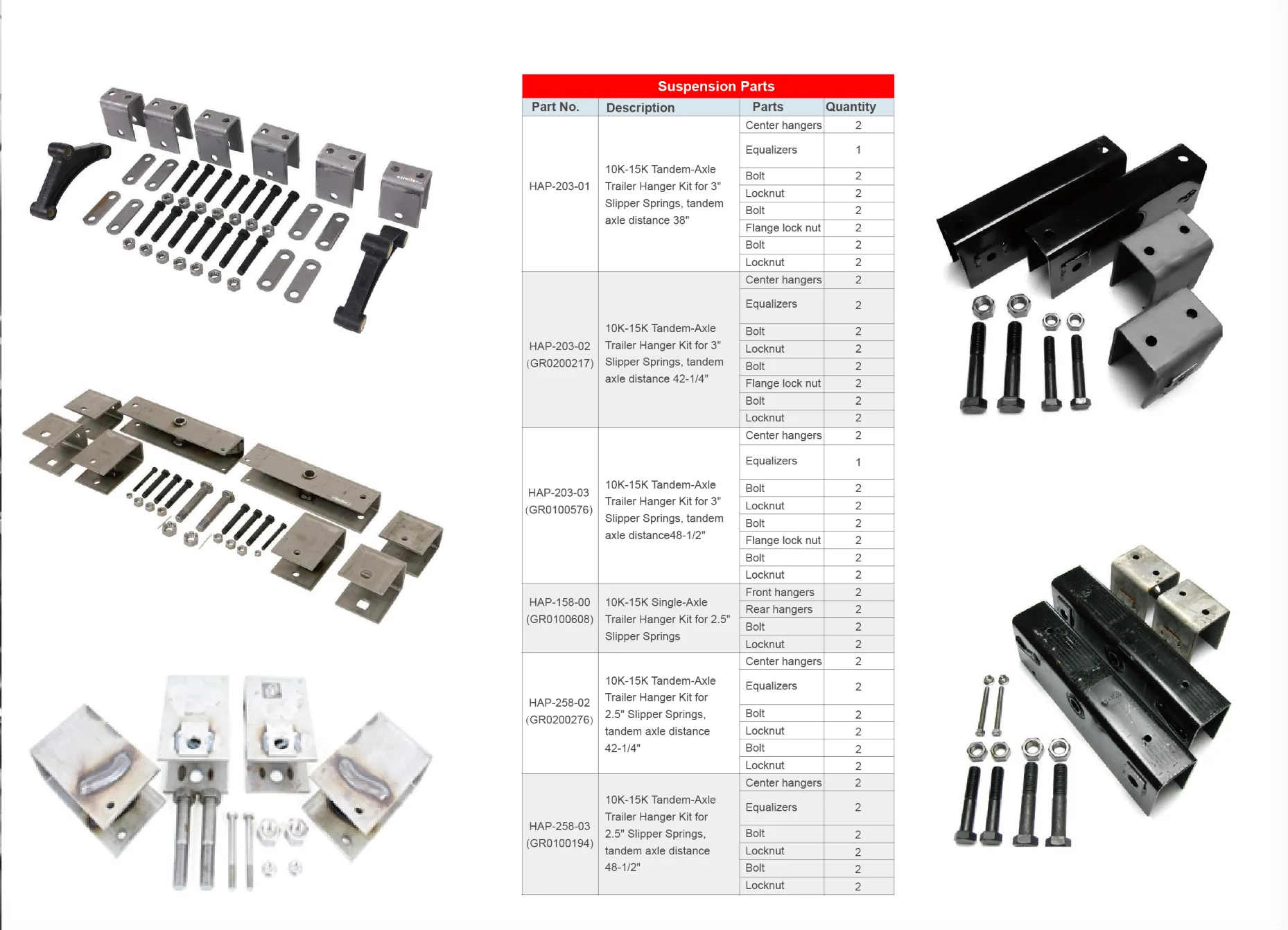 Spring Suspension Parts Suspension Hanger Kits