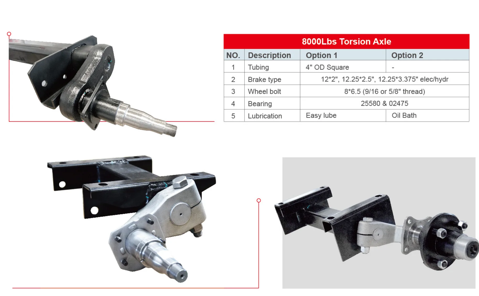 Torsion Axle 8,000 Lbs Torsion Axle