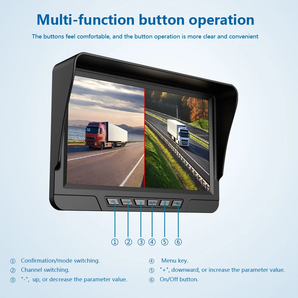 Wired Backup Camera System Wired Backup Camera System — 7" Dual Channel